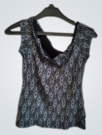 Blouse with Black and White Pattern