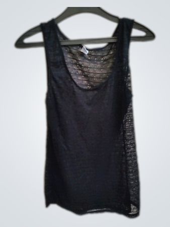 Black Mesh Sleeveless Top