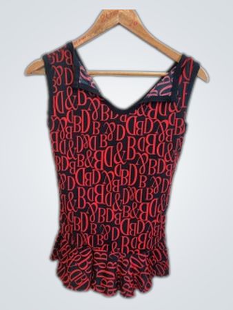 Dolce & Gabbana Red and Black Sleeveless Top
