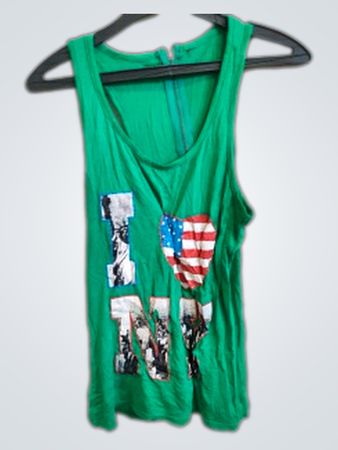 Green Graphic Tank Top