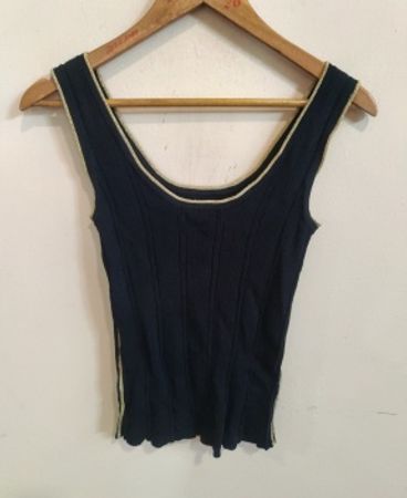 Black Tank Top with White Trim