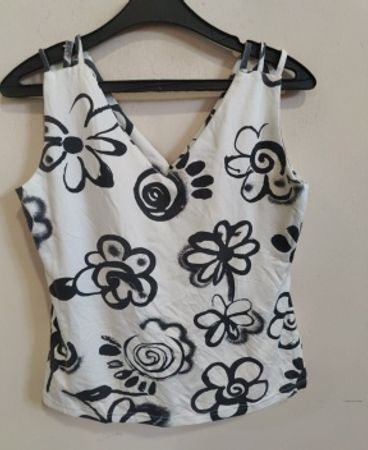 Black and White Floral Top