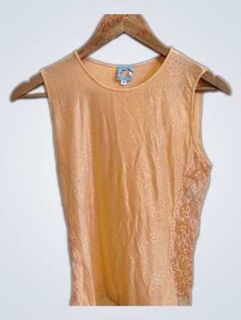 Peach Lace Sleeveless Top