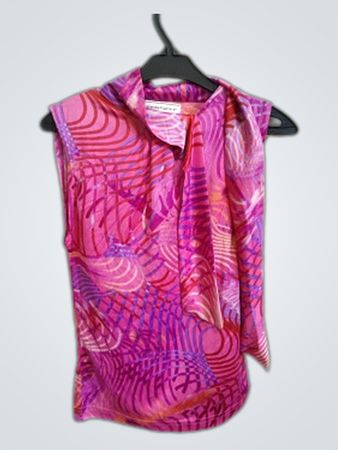 Avion Rose Pink Scarf Top