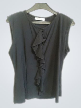 Angelle Milan Black Ruffled Top
