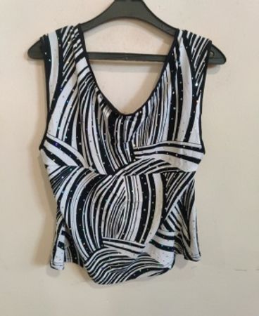 Unbranded Black and White Sequined Cami Top