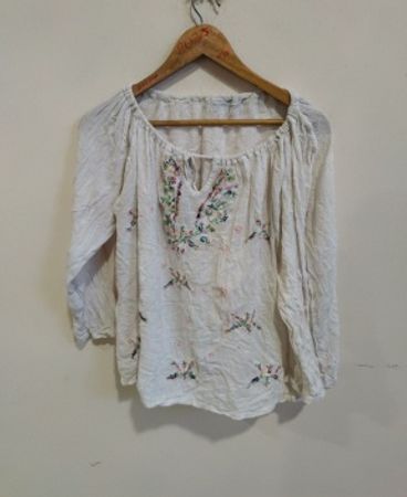 White Floral Blouse