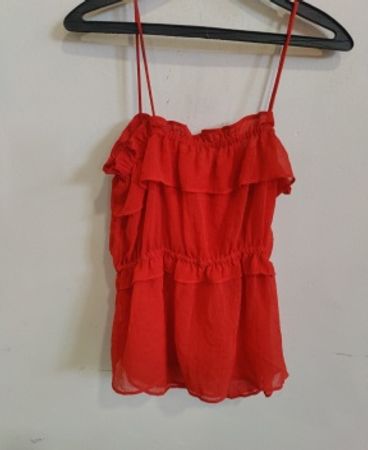 Red Ruffled Top