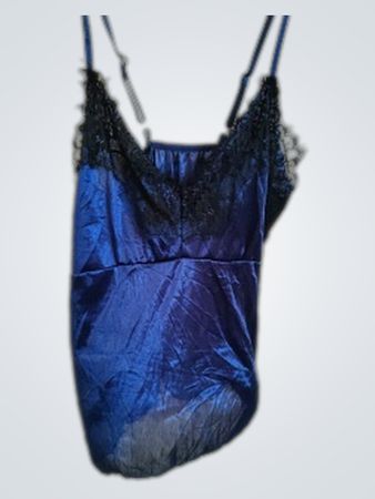 Blue Satin Camisole