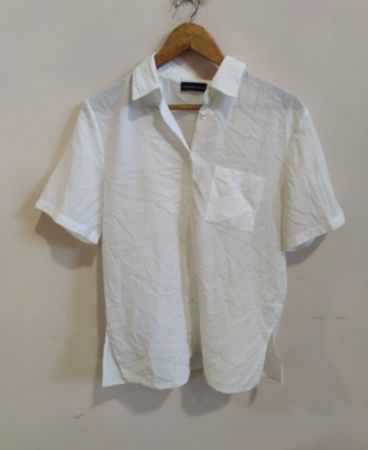 Your Sense White Short Sleeve Button-Down Shirt
