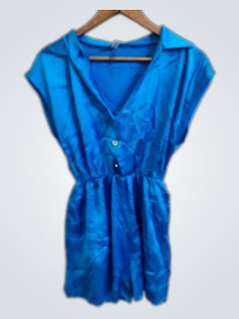 Blue Satin Dress