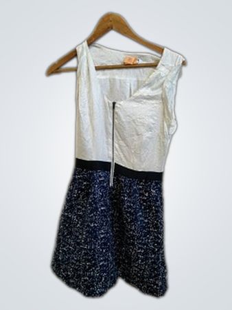 White and Black Speckled Dress
