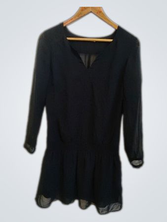 Black Sheer Long Sleeve Dress