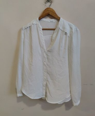 Promod Ruffled Long-Sleeve Blouse