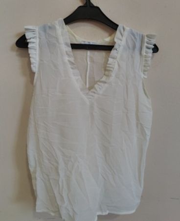 White Ruffled Sleeveless Top