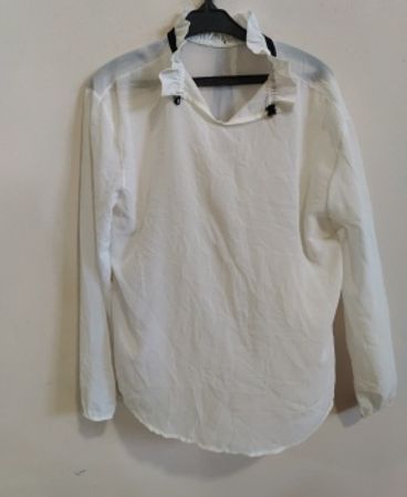 White Ruffled Collar Blouse