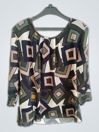 zuiki Geometric Pattern Blouse