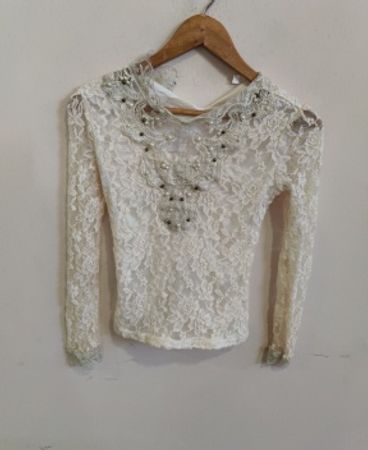 White Lace Long-Sleeve Top
