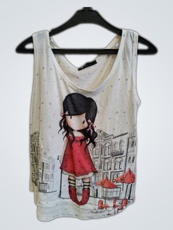 yes Graphic Sleeveless Top