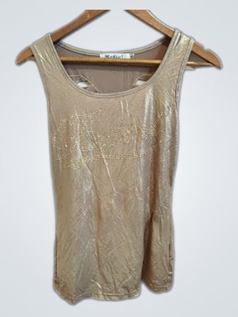 Redial Beige Sleeveless Top