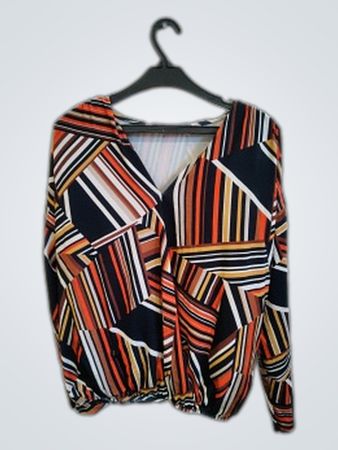 Blouse with Geometric Pattern
