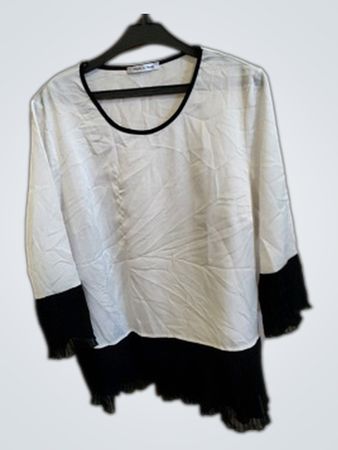 White and Black Blouse