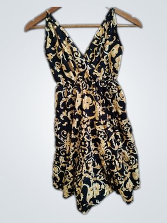 Black and Gold Floral Dress