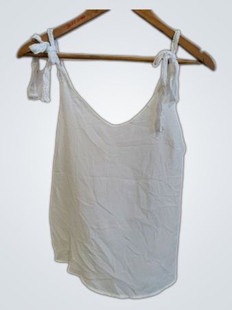 Madewell White Tie Strap Top