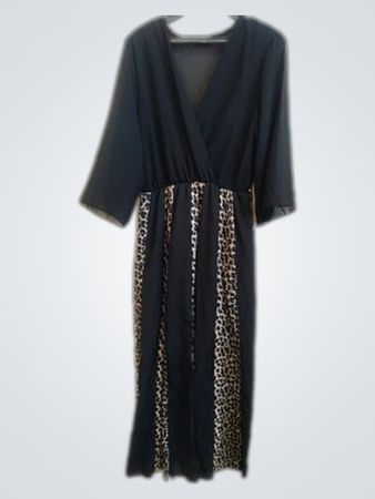Black and Leopard Print Dress