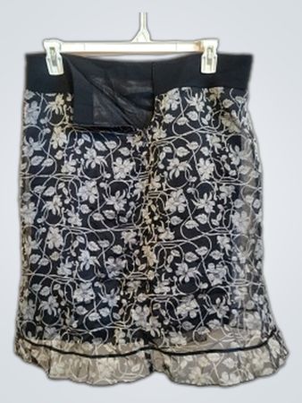 Black and White Floral Skirt