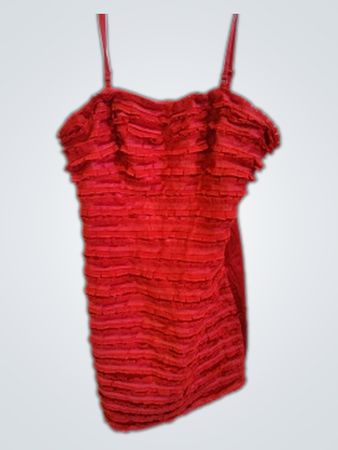 Lucy & Co Red Ruffled Cami Top