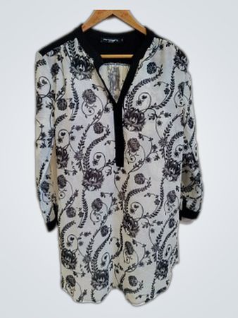 Arshia Black and White Paisley Dress