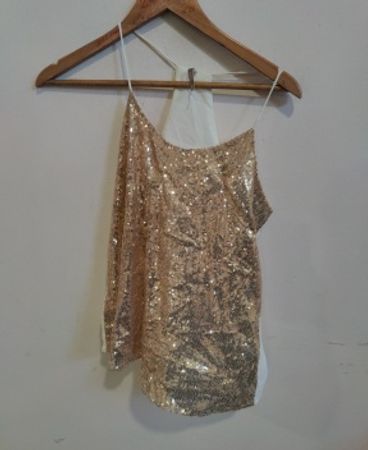 Gold Sequin Dress with White Lining