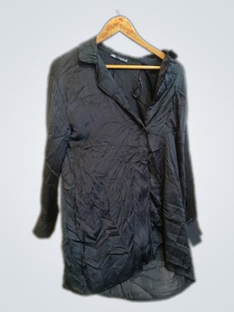 Zara Black Draped Wrap Top