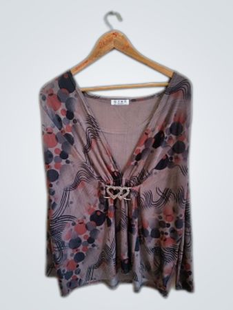 J & Y Women's Long-Sleeve Printed Top