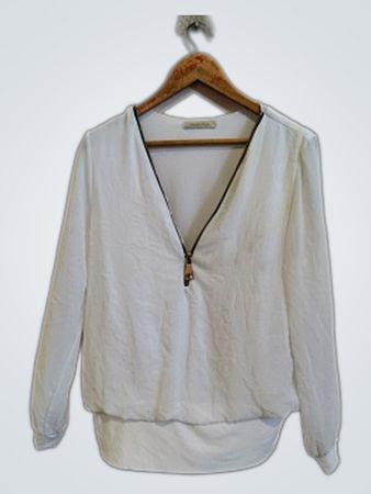 Paz Atala White Long-Sleeve Top
