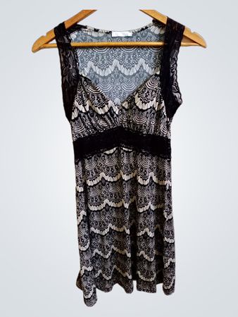 Promod Sleeveless Lace Trim Dress