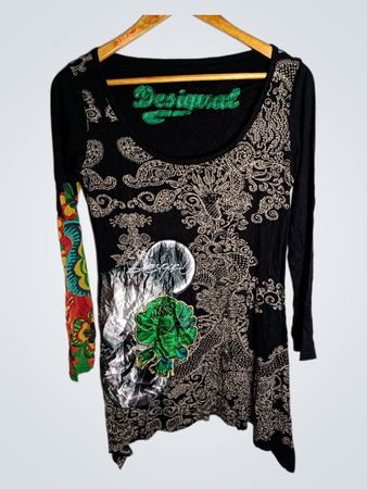 Desigual Black Printed Long Sleeve Top