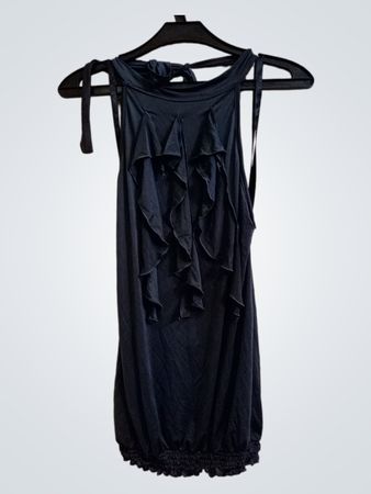 Black Ruffled Halter Top