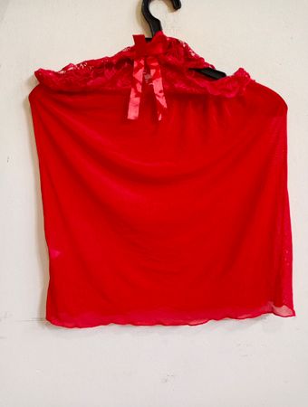 Rotes Polyester-Elasthan-Top