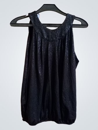 Promod schwarzes glitzerndes ärmelloses Oberteil