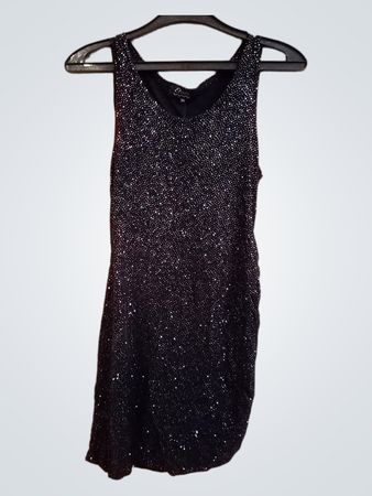 Etam Black Glitter Mini Dress