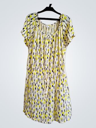 Hoss Intropia Kleid mit gelbem und schwarzem Druck
