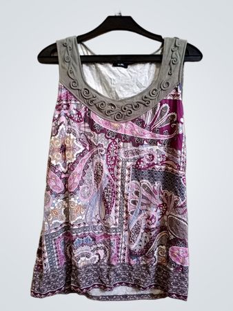 G.W. Damen ärmelloses Paisley-Druck Tanktop
