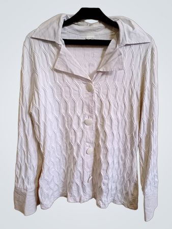 Weißes Langarmshirt mit strukturiertem Muster
