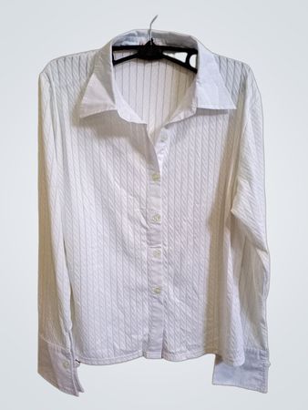 LE ROUGE Weißes Texturiertes Button-Up Hemd