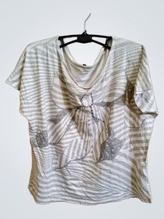 FISHBONE Gestreiftes T-Shirt mit Blumen-Grafik