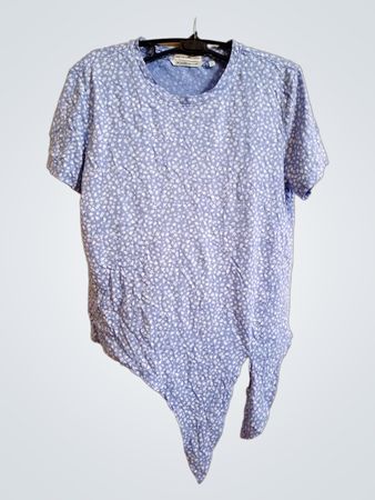 DENIM TOM TAILOR Damen T-Shirt mit blauem Blumenmuster