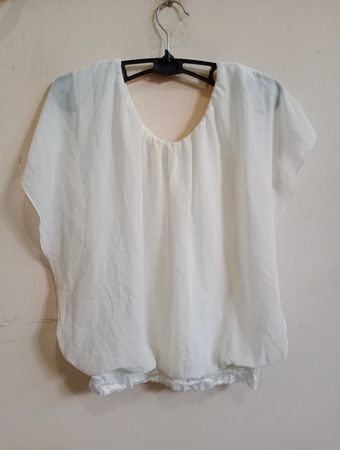 Frische Weiße Schlichte Bluse