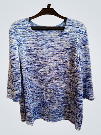 Blau meliertes Strickoberteil